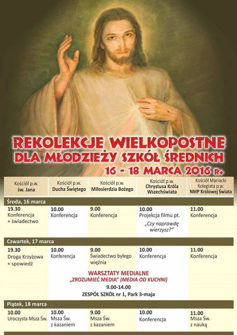 REKOLEKCJE WIELKOPOSTNE